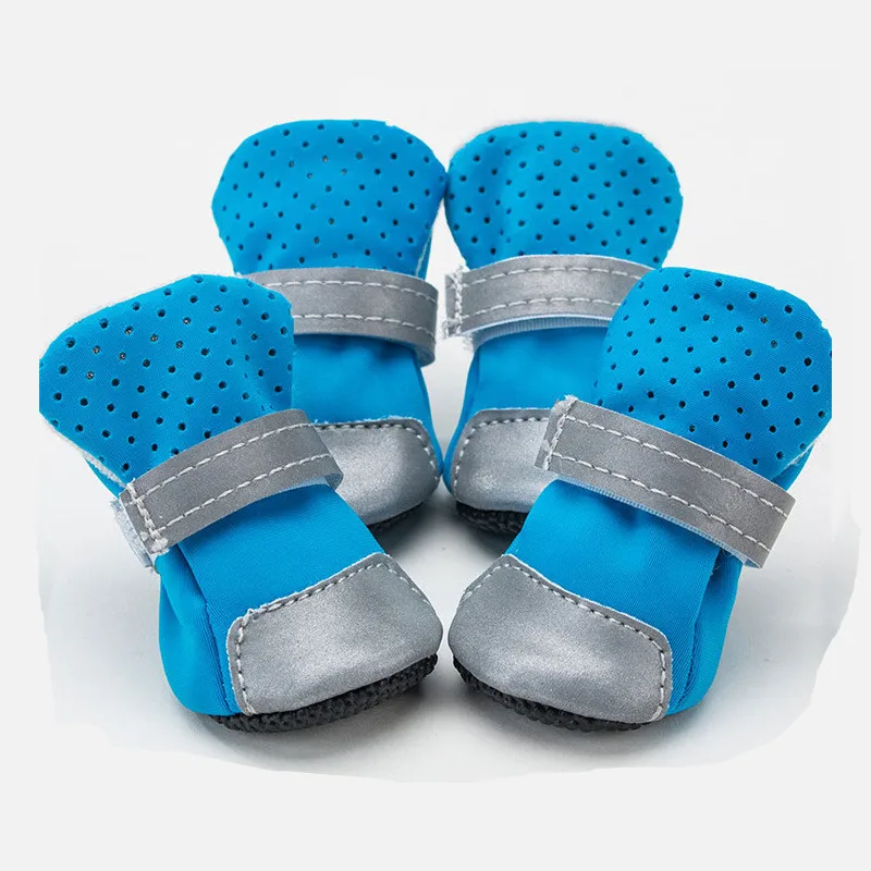 

Breathable Anti-scald Mesh Dog Shoes 4pcs/set Footwear Non-Slip Boots Pet Products Dog Clothes Indoor Shoes