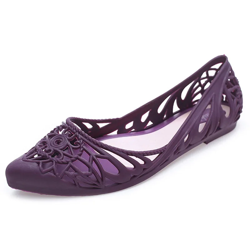 

Vabadus Pointed Toe Ballet Flats Summer Breathable Women Jelly Shoes Woman Comfortable Loafers Sexy Lady Dress Walking Shoes