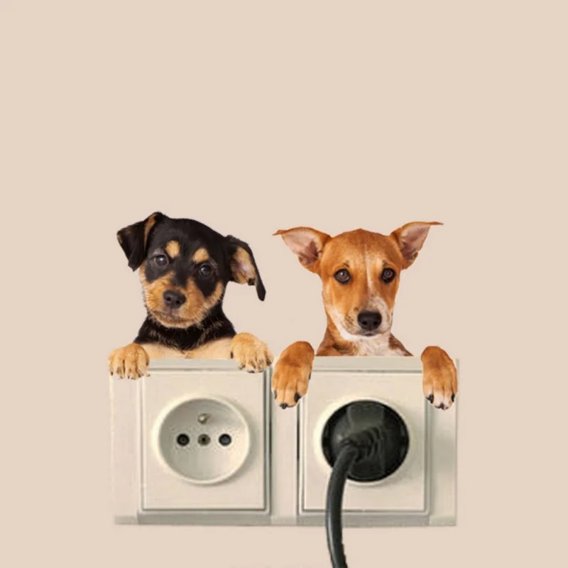 

Dogs Cats 3D Wall Sticker Funny Door Window Wardrobe Fridge Decorations for Kids Room Cartoon Animal Art Vinyl Decal Home Decor
