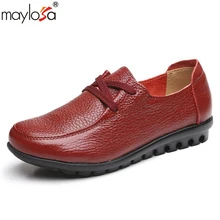 MAYLOSA frauen Aus Echtem Leder Schuhe Mokassins Mutter Faulenzer Weiches Freizeit Wohnungen emale Fahren freizeitschuhe Plus Größe 35-43