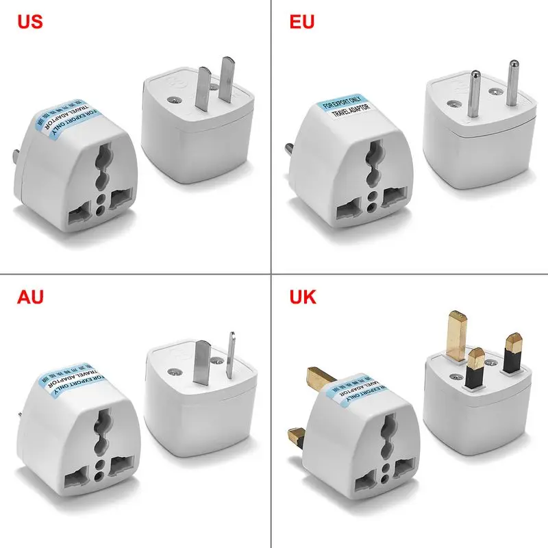 2000pcs AU Plug Adapter EU European Euro US UK To AU Australian Travel