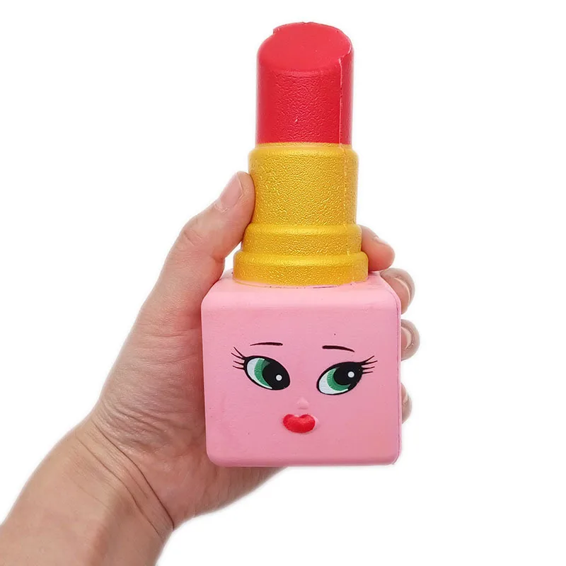 Jumbo Kawaii Squishi Женская губная помада дизайн Squishy медленно поднимающаяся новая детская игрушка для снятия стресса сжимаемые игрушки 14*6*6 см