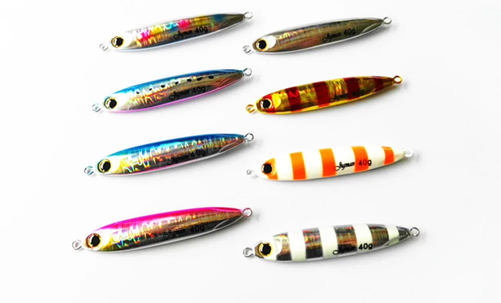 

5PCS Glow Stripe Fishing Ocean Boat Slow Jig Deep sea Jigging Jigbait Spoon Lure baits 10g 150g 20g 30g 40g 60g