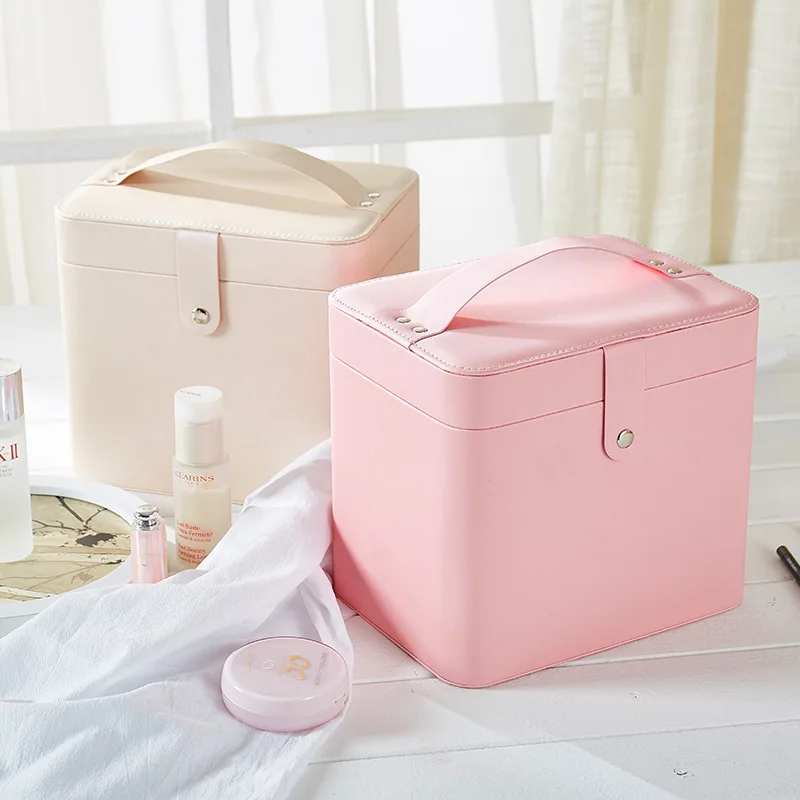 

Fashion Toiletry Cosmetic Bag Multilayer Storage Box Portable Pretty Suitcase Women Large Capacity Professional Makeup Organizer