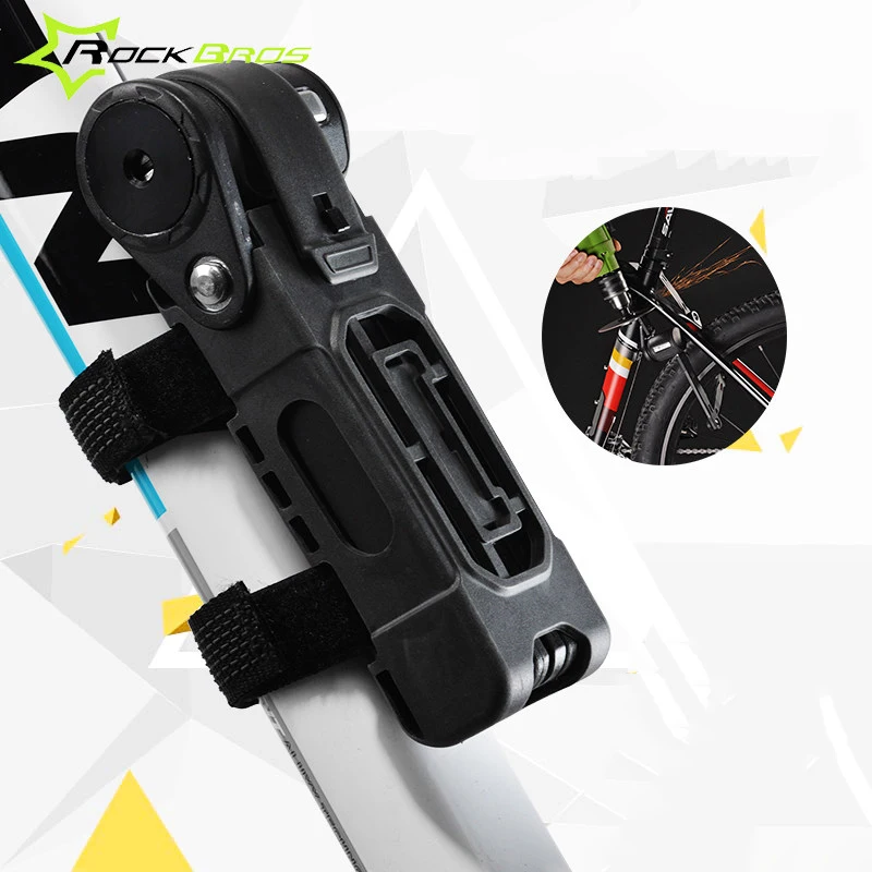 

ROCKBROS Bicycle Lock Anti-theft Anti Shear Cycling Cycle Lock Alloy Steel Bike Lock Security Folding Keys Accessories Parts