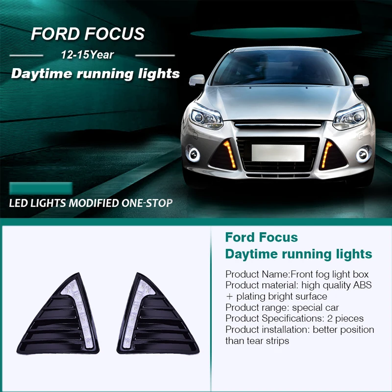 Hlxg 2 шт. для Ford Focus 3 2012 2013 2014 2015 автомобильный Стайлинг авто светодиодный дневные