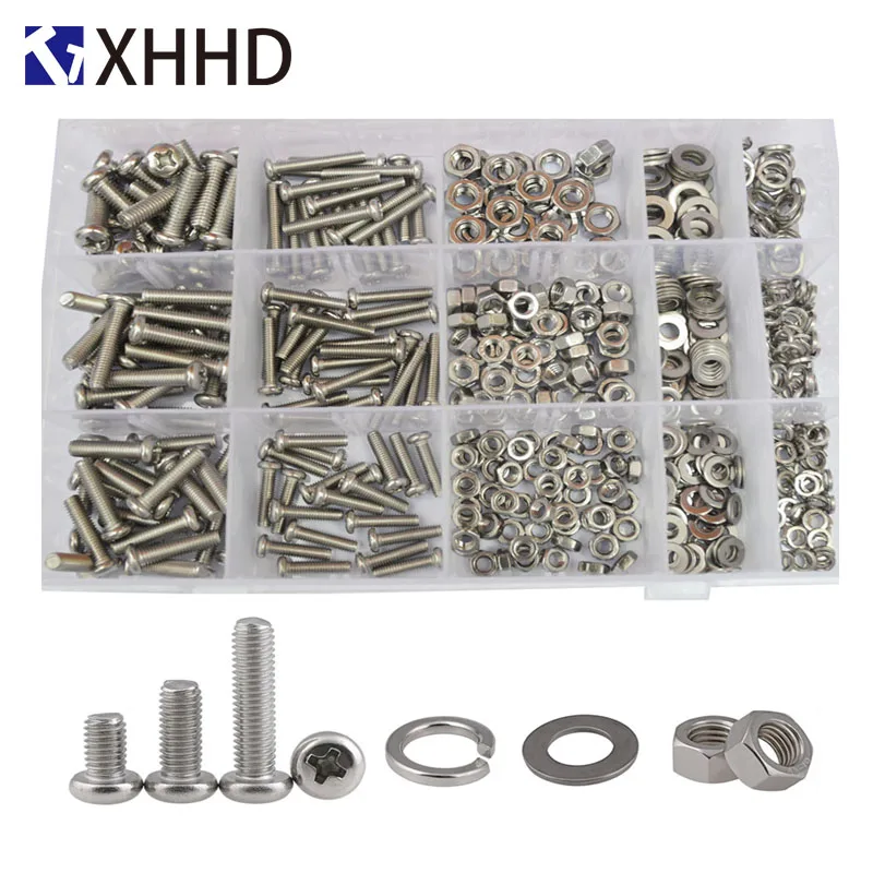 

Phillips Pan Round Head Machine Screws Metric Thread Cross Recessed Bolt Set Assortment Kit Box 304 Stainless steel M4 M5 M6