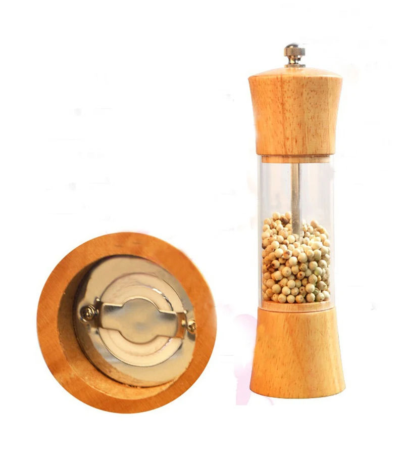 6inch Manual Mills For Kitchen Visible Pepper Mill Ceramic Grinding