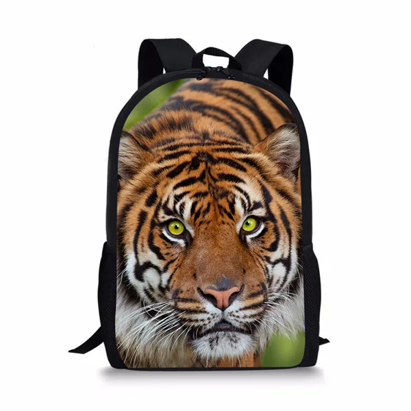 Модные детские школьные сумки D Animal Tiger Печать большой емкости рюкзак для мальчиков Повседневный Детский рюкзак для книг Mochila - Цвет: As pictures