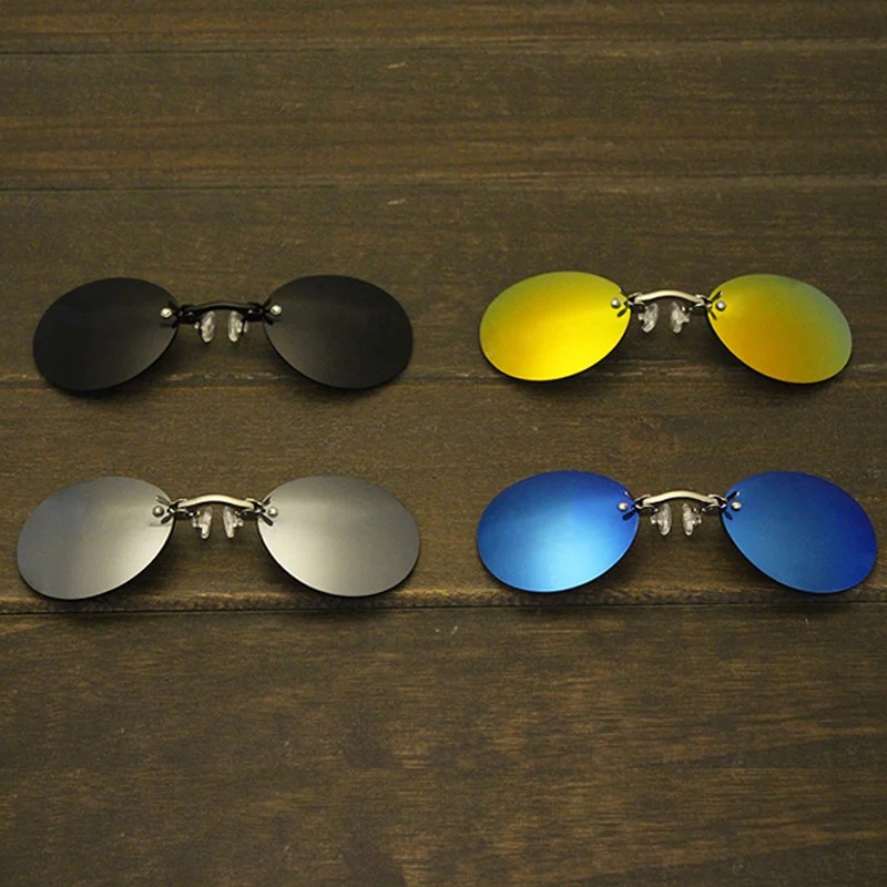 

ISENGHUO Classic Round Clip On glasses Matrix Morpheus Sunglasses Matrix Sunglasses Movie sunglasses rimless sunglasses men