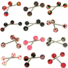 PINKSEE 1 шт красочные нержавеющей стали шариковые штанги, кольца для пирсинга языка баров пирсинг мода