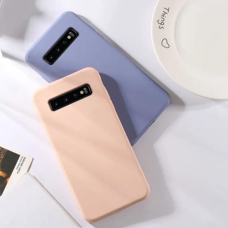 POBLU милый чехол конфетного цвета для samsung S10E 5G Plus S9 S8 жидкий силиконовый мягкий чехол для Galaxy Note 9 M10 20 30 A50 A70