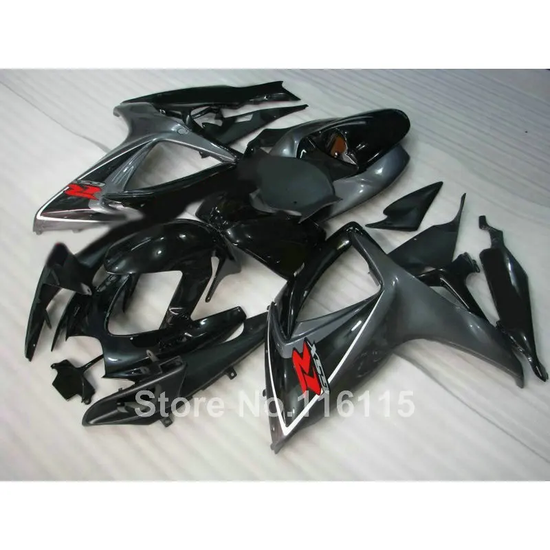 

Injection mold fairing kit for SUZUKI GSXR 600/750 K6 K7 2006 2007 all black GSXR600 GSXR750 06 07 fairings A489
