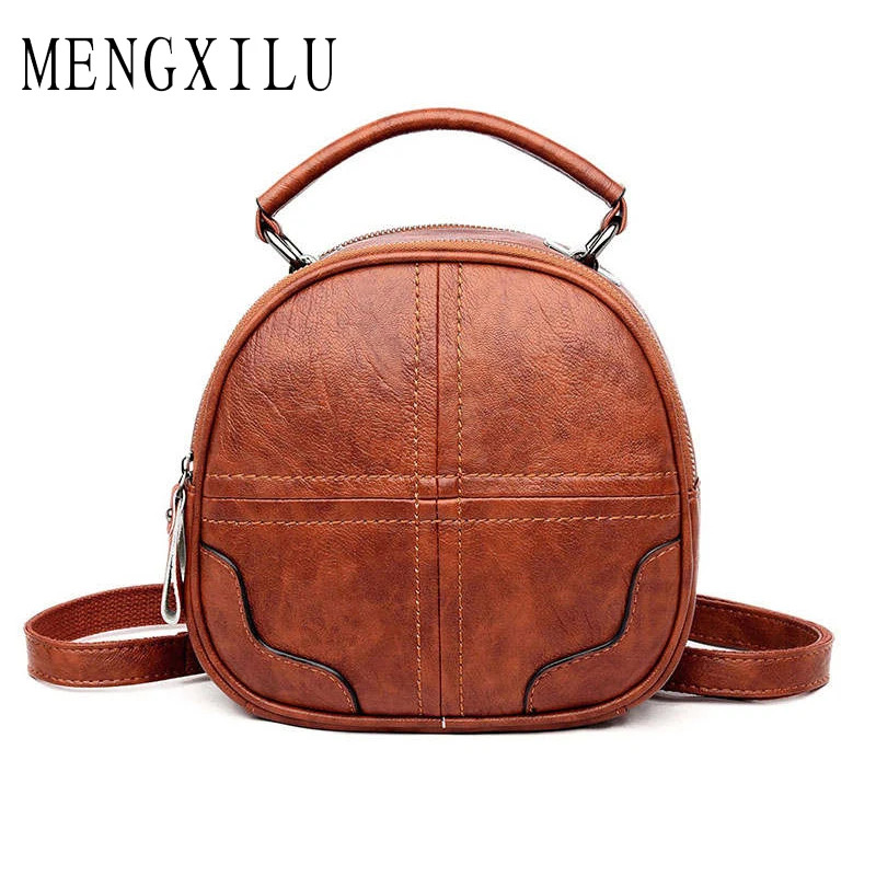 

High Quality Pu Leather Women Backpack Women's Backpack Female Leather Satchel Retro Ladies Back Pack Bolsa Feminina Mochila