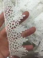 85yards White and black Antique Style scalloped Embroidery Polyester Venise Lace Trim white color size 4.5cm