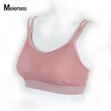 ФОТО meierses ladies sexy sports stretch tank top bra women crop tops fitness gym wear stylish strappy back running workout vest bra
