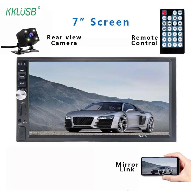 7'' MP5 Player Touch Screen Car Radio 2 Din Mirror Link Bluetooth DVR Rearview Camera USB Auto Central Multimedia Music Stereo |