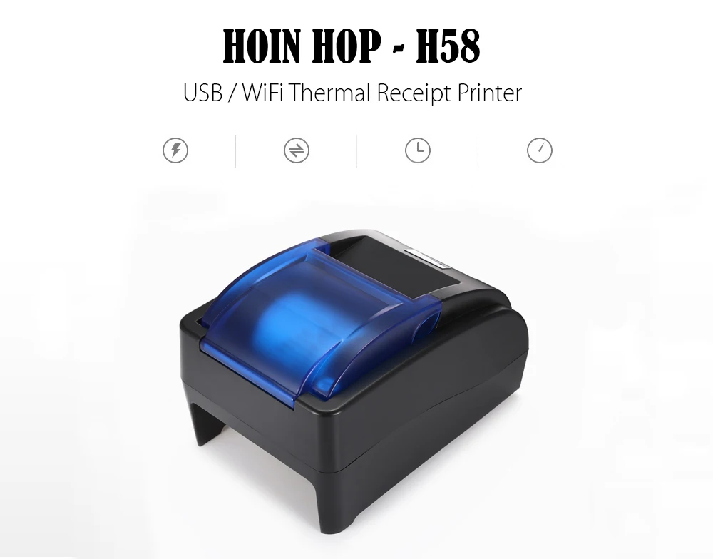 HOIN HOP-H58 USB/Bluetooth/Wi-Fi тепловой кассовый чековый принтер POS инструмент для печати поддержка дропшиппинг