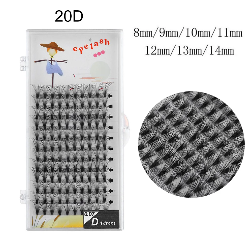 Индивидуальные ресницы 12 линий 20D предварительно сделанные объемные веера Ресницы C/D завитые блики длинные ресницы ручной работы Макияж ресницы