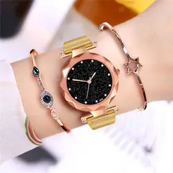 Женские часы лучший бренд моды повседневное Роскошные Звездное небо часы женщина Аналоговые кварцевые наручные часы Montres Femmes 2019 Uhren Damen