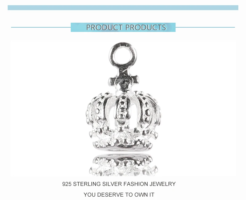 Настоящее серебро императорская корона кулон 925 пробы Подвески Подвеска для Цепочки и ожерелья браслета, аксессуары, для изготовления украшений своими руками
