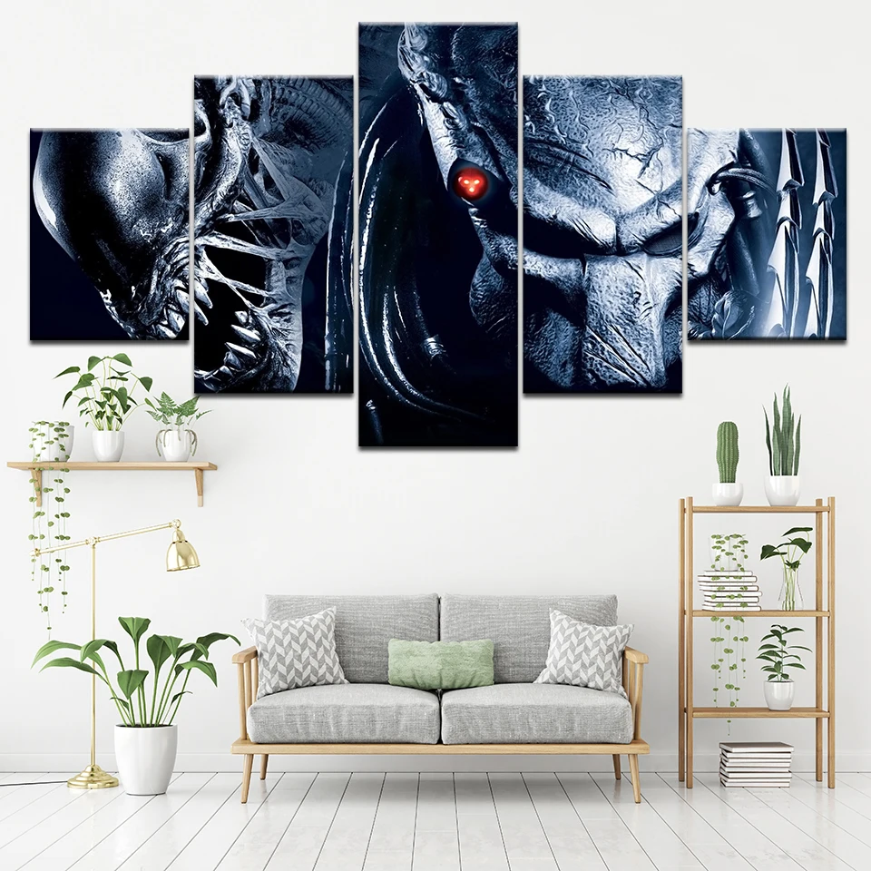 

Canvas Painting Alien vs. Predator 2: Requiem 5 Pieces Wall Art Painting Modular Wallpapers Poster Print living room Home Decor