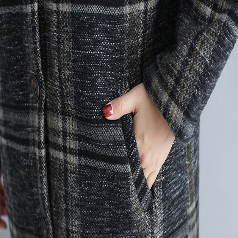 Johnature Women Vintage Hooded Parkas Thick Plaid Warm Winter Coat 2018 New Loose Casual Cloths Pockets Long Sleeve Women Parkas