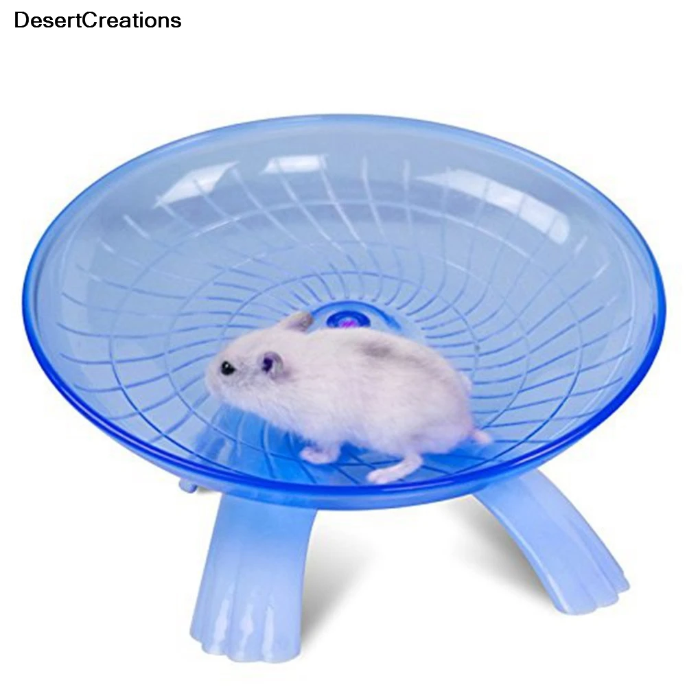 

Samll Animals Guinea Pig Cage Hamster Mouse Running Disc Flying Saucer Exercise Wheel Accessories Blue Pink 18*18*11cm