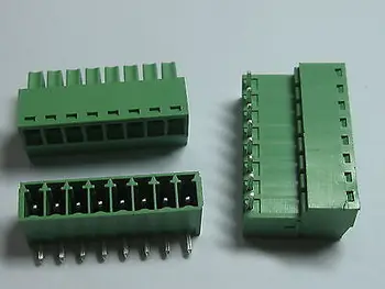 

12 pcs Screw Terminal Block Connector 3.5mm Angle 8 pin/way Green Pluggable Type