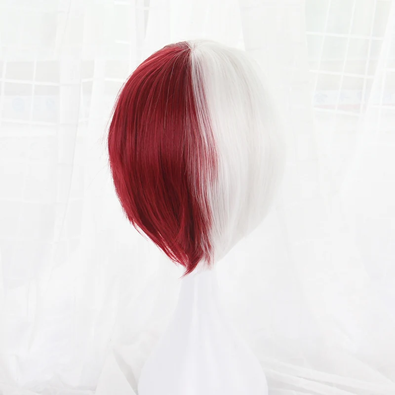 Мой герой Boku no Hiro Akademia шото Тодороки Shouto белый и красный косплей парик +