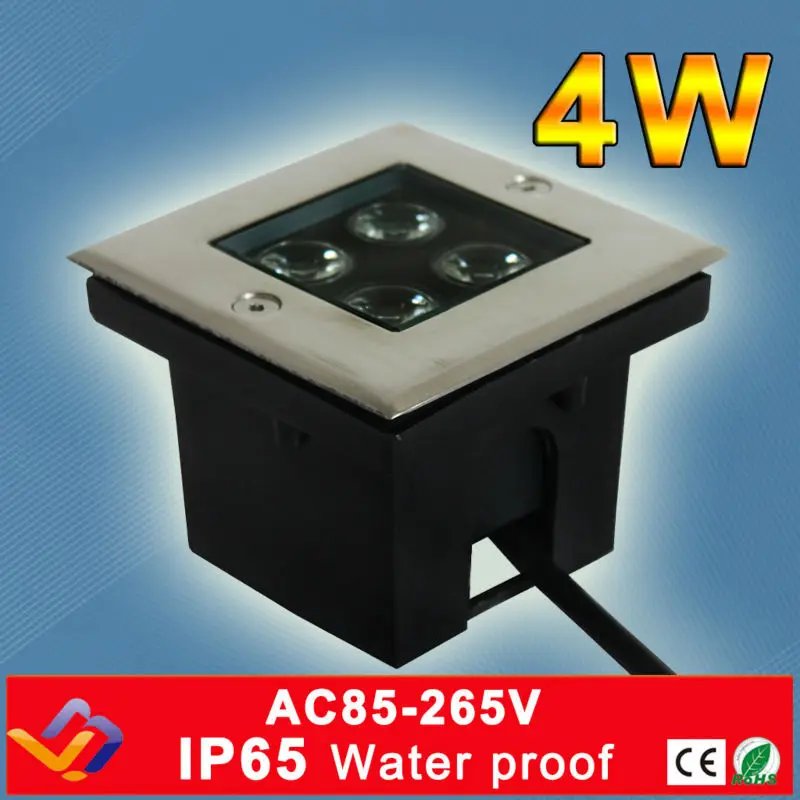 4*1 Вт квадратный светодиодный подземный светильник AC85-265V Холодный/теплый белый бар/сценический/садовый напольный светильник ing 3 года гарантии