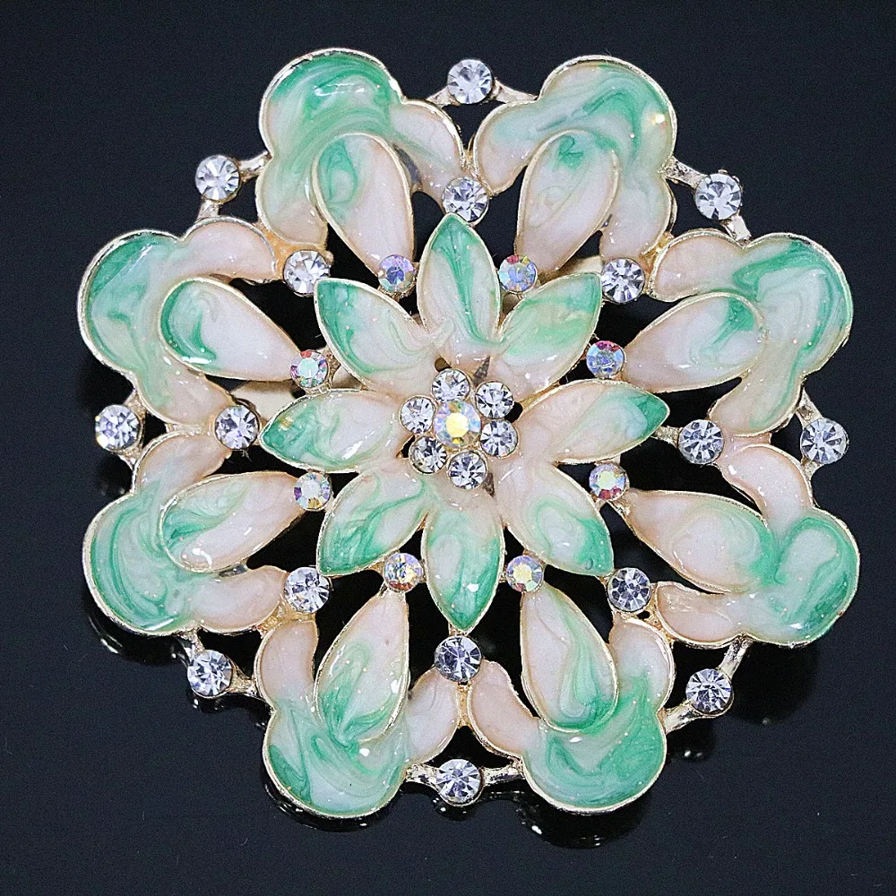 Hot design large flower pins women charms multicolor brooches party