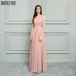 BEPEITHY Новое поступление vestido de festa Longo Scoop бусины аппликации квадраты шифон А-силуэт платья для выпускного вечера Длинные свадебные платья 2019