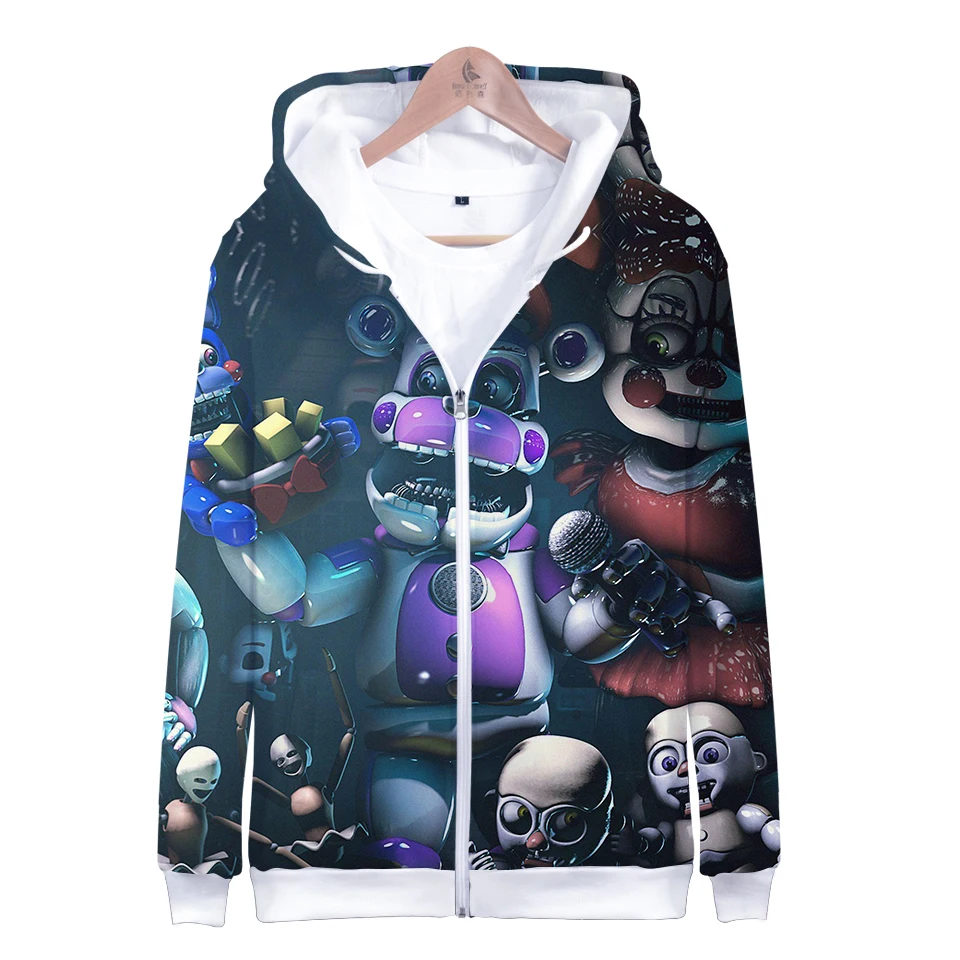 Boys Five Nights at Freddys Thin Soft Comfortable Hoodie Hooded Sweatshirt 10, Grey