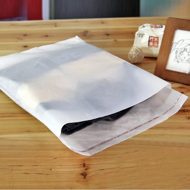 100pcs/lot High Quality White PE Self Adhesive Bag Clothes Packaging