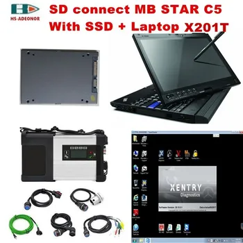 

2019 car diagnostic computer x201T With SD connect mb star c5 and 2019/12 DTS-Monaco8+Vediamo software SSD car diagnostic tool