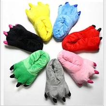 2016 Warm Soft Sole Funny Indoor Floor Slippers Women Men Children Kids Winter Slipper Shoes Cartoon Animal Paw House Slippers