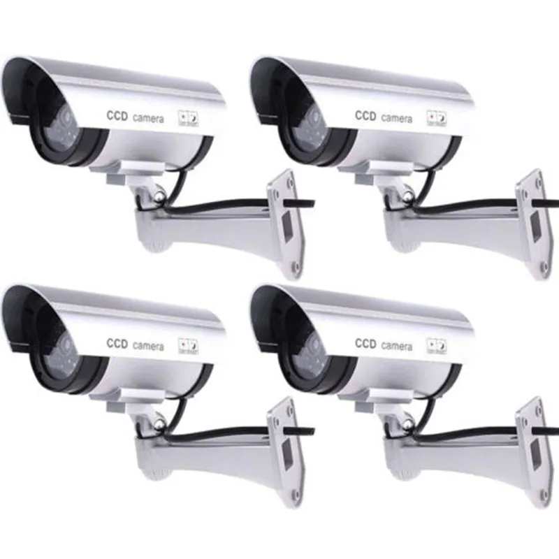 

4 Pack IR Bullet Fake Dummy Surveillance Security Camera CCTV & Record Light