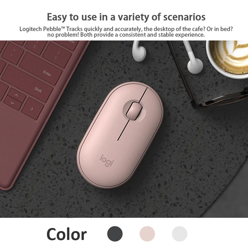 Logitech Pebble легкий мягкий беспроводной мышь Новинка года Bluetooth беззвучная мышка портативный современный красочный