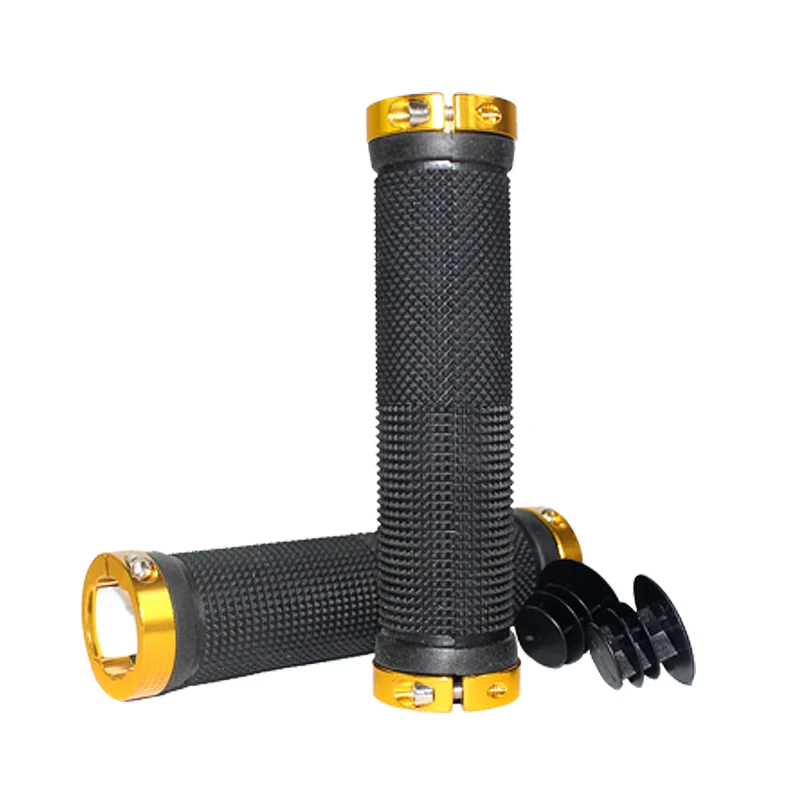 Rubber Handlebars Grips for Bicycle Bilateral Lockable Handlebars Mountain Biker Fold Bicycle Soft and Comfortable