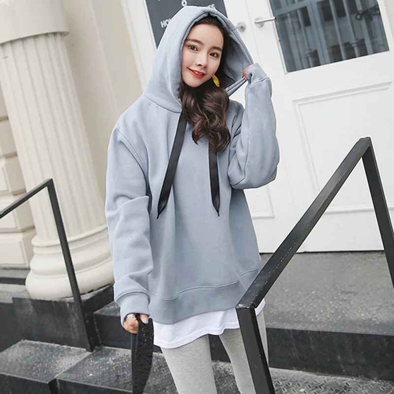 Pale Green Patchwork Hoodie Women Raglan Long Sleeve Cute Contrast ...