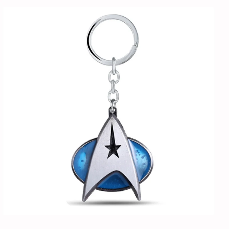 

HANCHANG Hot Movie Jewelry Star Trek Keychain Starfleet Key Chain Startrek Keychains Chaveiro Key Ring porte clef Key Gift