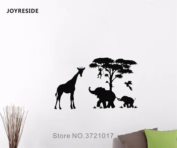 

JOYRESIDE African Safari Wall Animal Decal Vinyl Stickers Decor Kids Children Home Bedroom Living Room Art Decoration Mural A207