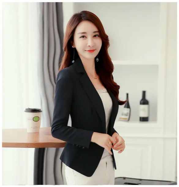 Promotion 2020 Autumn Korean Version Women Black Blazer New Style Winter Double-breasted Pure Color Designs Work Wear Female Fashion Tops