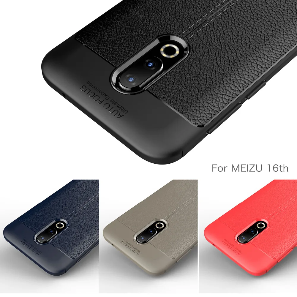 Carbon Fiber Soft Case For Meizu 16th 16 15 Silicone Back Cover Phone Plus Coque Funda Etui | Мобильные телефоны и