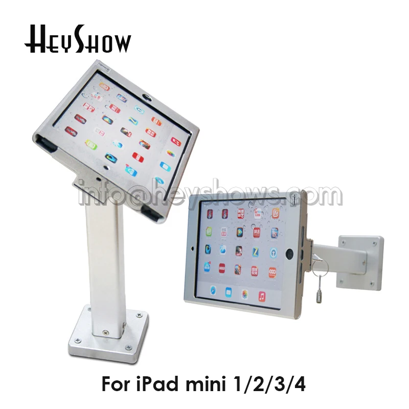 Metallic Security Wall Mounted Pad Display Stand Secure Tablet