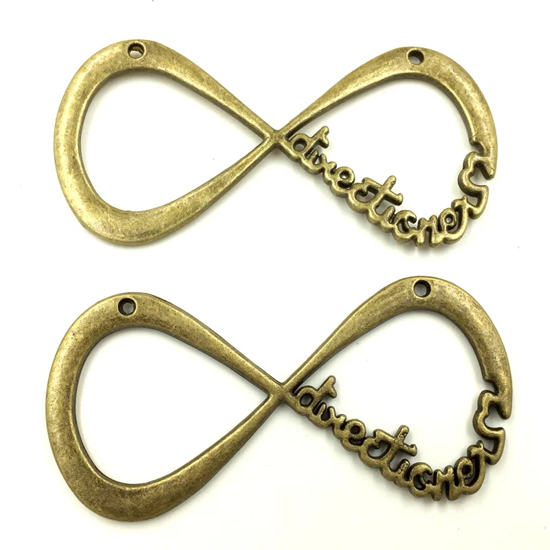 

10Pcs Antique Bronze Tone Shape 8 Charms Connectors Pendants DIY Crafts Making 59x28mm