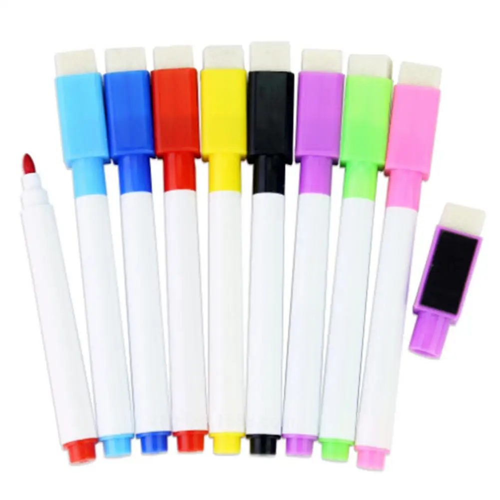 

8PCS Color Whiteboard Pen Tape Brush 8 Color Whiteboard Pen Set Erasable Pro-environment Water Marker Office Supplies