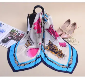 

Shistal-pure silk square scarf 110cm fashion print women and girl brand shawl