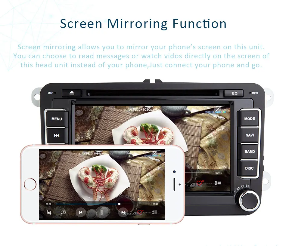 Top 7" Android 8.1 Car Radio DVD Player For VW/Volkswagen/POLO/Golf/Skoda/Octavia/Seat/Leon Multimedia Stereo GPS Navi Wifi TPMS FM 8